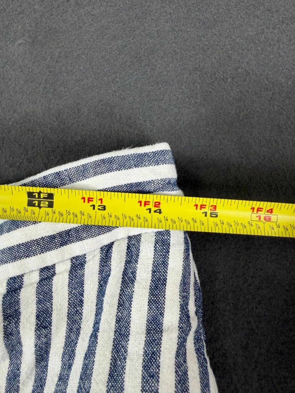 Banana Republic Womens White Blue Wide Leg Crop Pants Striped Linen Beachy M - Picture 4 of 5